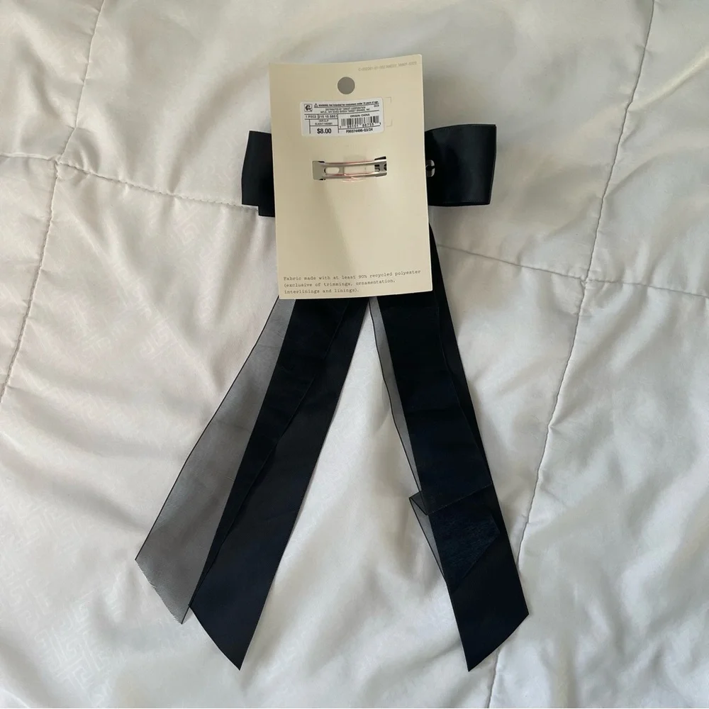 A New Day Red and Black Bow Hair Clips